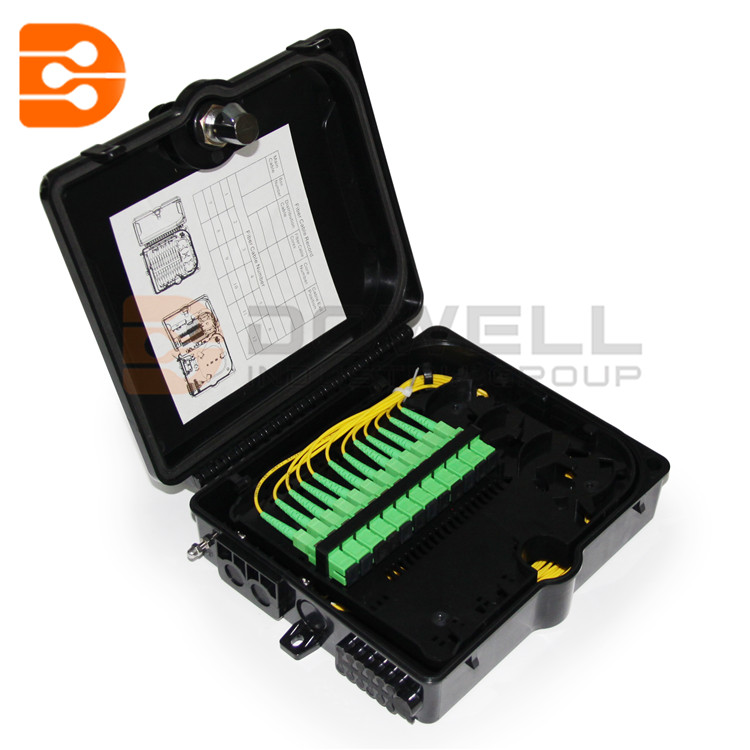 DW-1210 12 Port FTTH Fiber Optic Termination Box ,1X12 Core Outdoor Fiber Optical Splitter ,Drop Cable Distribution Box