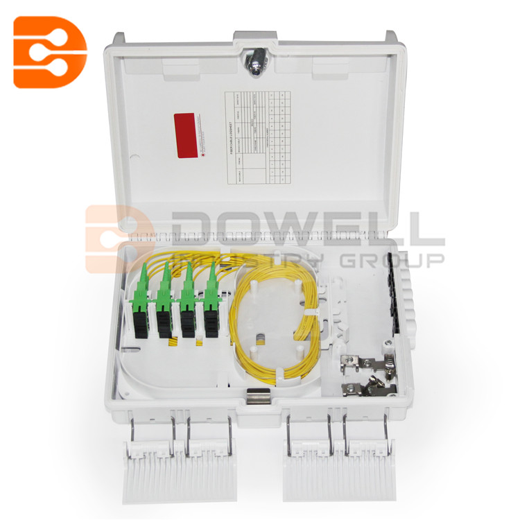 DW-1214 Wall Mount Outdoor Fiber Termination Box , 16 Fiber Optical Fiber Distribution Box